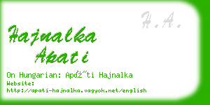 hajnalka apati business card